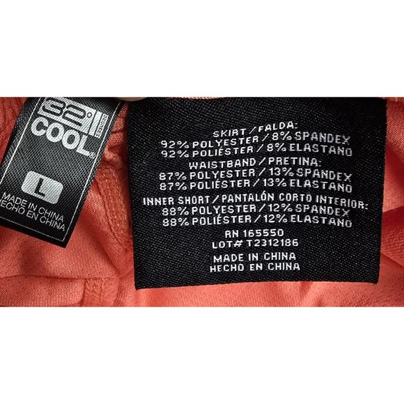 32 Degrees Cool Skort Elastic Stretch Waist Comfort Pockets Shorts Coral Large - Picture 3 of 7